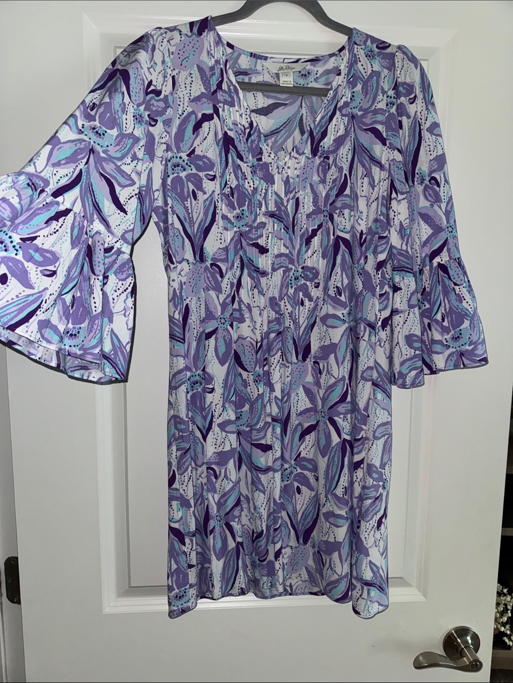 Lilly Pulitzer Lavender & Aqua Floral Midi Dress
